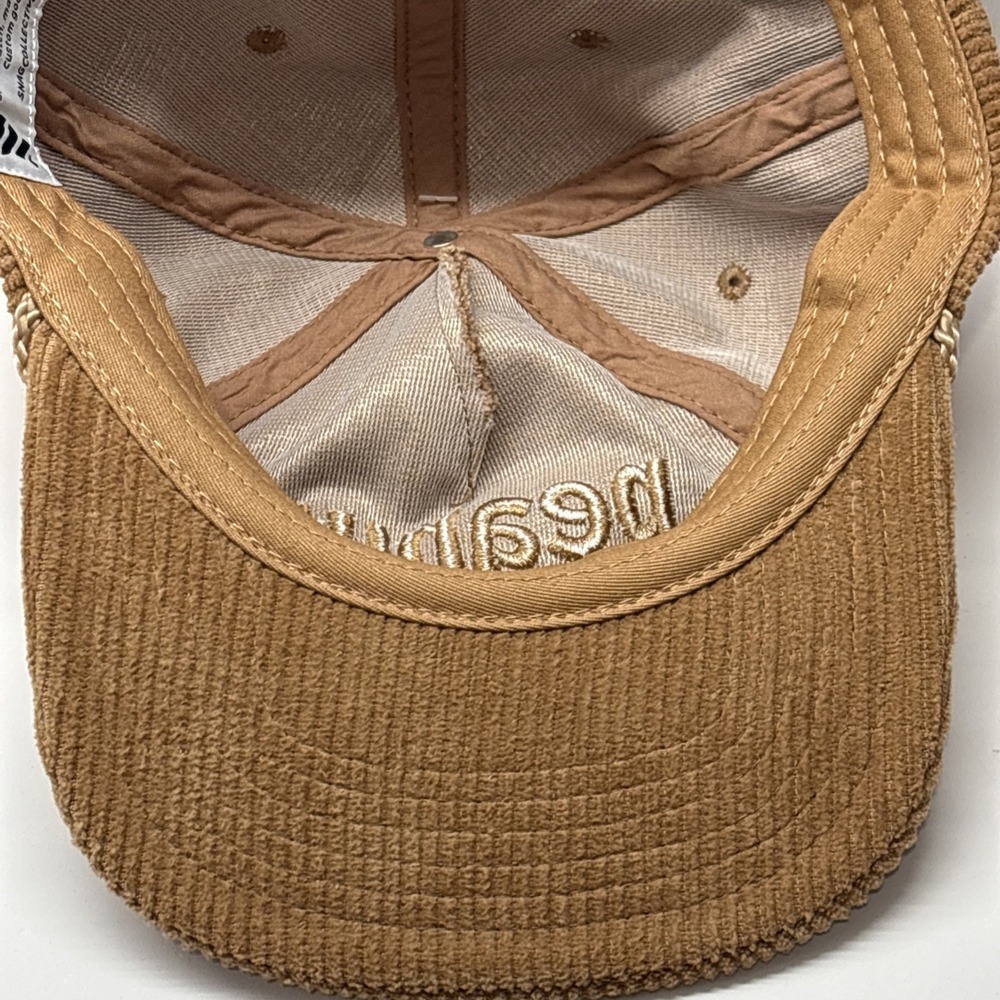 Peanut Butter Corduroy Rope Hat Snapback Beige Snag Collective Cap Embroidery - Picture 2 of 10